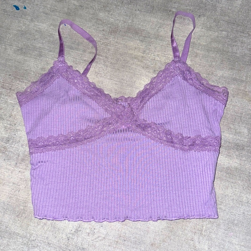 Urban Outfitters Purple Lace Crop Top